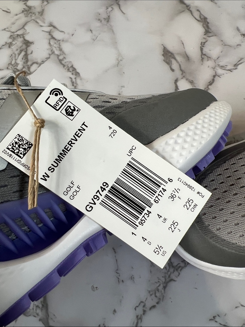 Adidas Summervent Grey Silver Purple Womens Spikeless Golf Shoes Size 5.5 - Picture 11 of 14